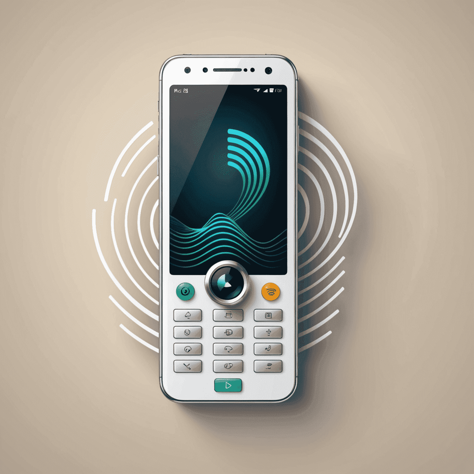 mobidupa_com logo - A stylized mobile phone with signal waves