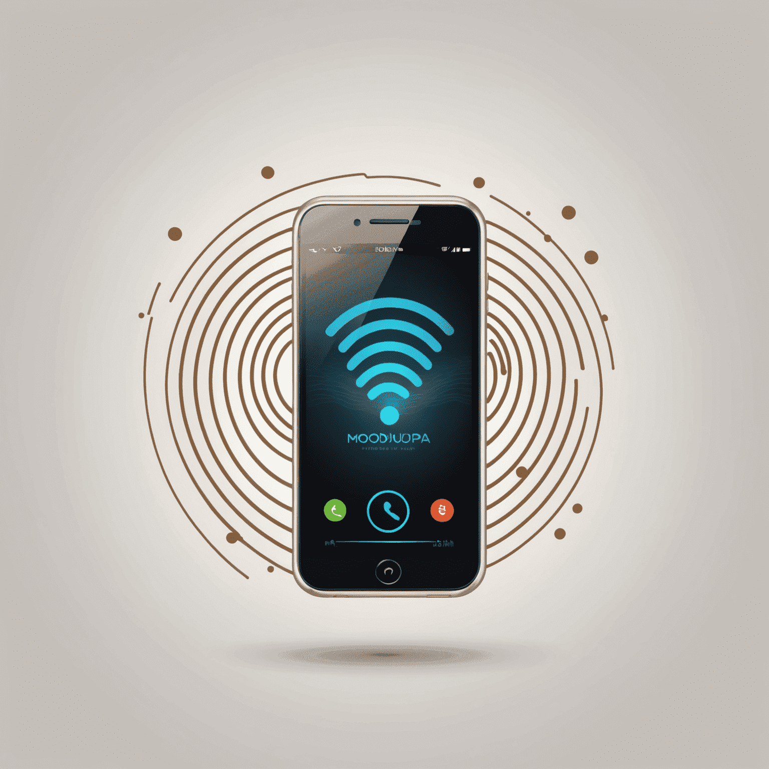 mobidupa_com logo - A stylized mobile phone with signal waves