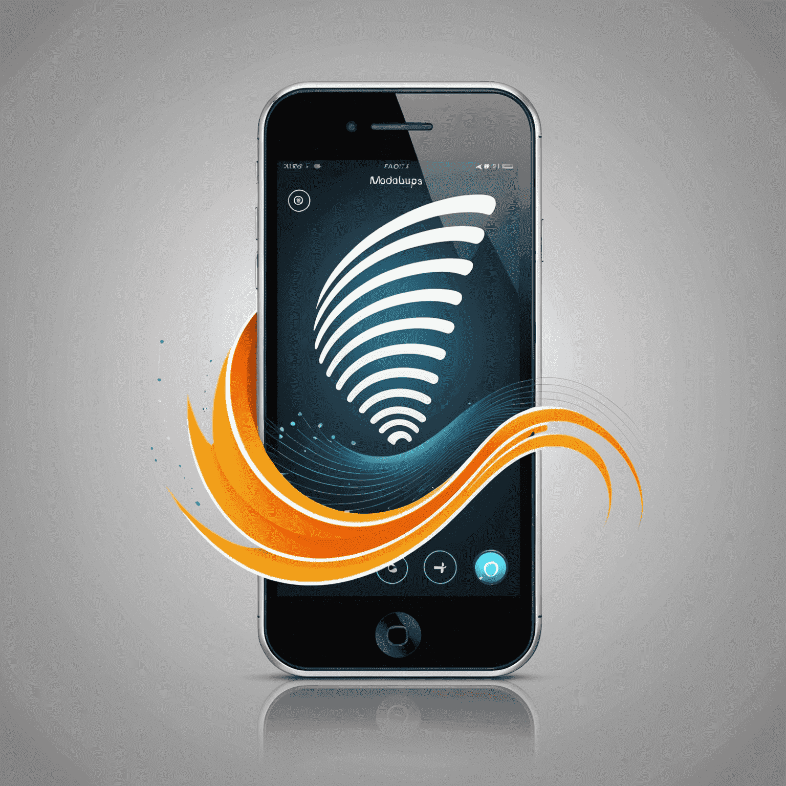mobidupa_com logo - A stylized mobile phone with signal waves
