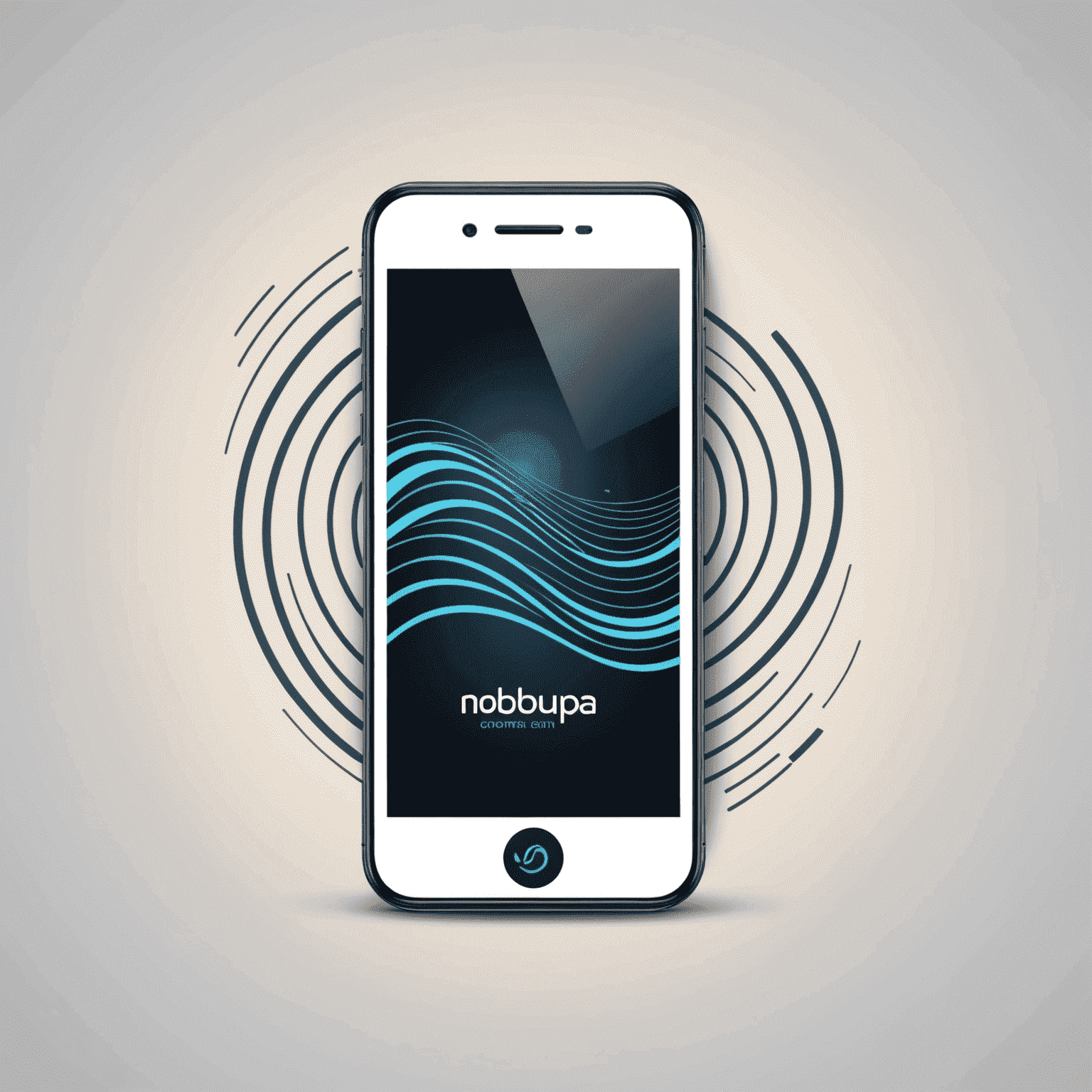 mobidupa_com logo - A stylized mobile phone with signal waves