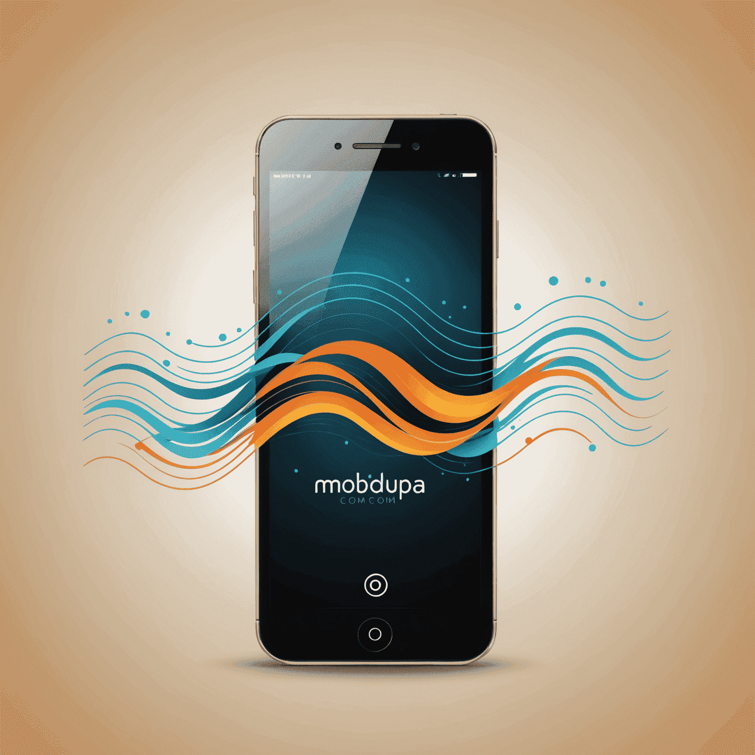 mobidupa_com logo - A stylized mobile phone with signal waves