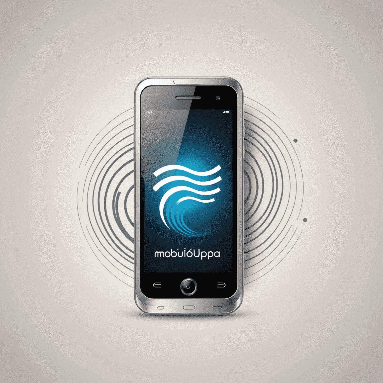 mobidupa_com logo - A stylized mobile phone with signal waves