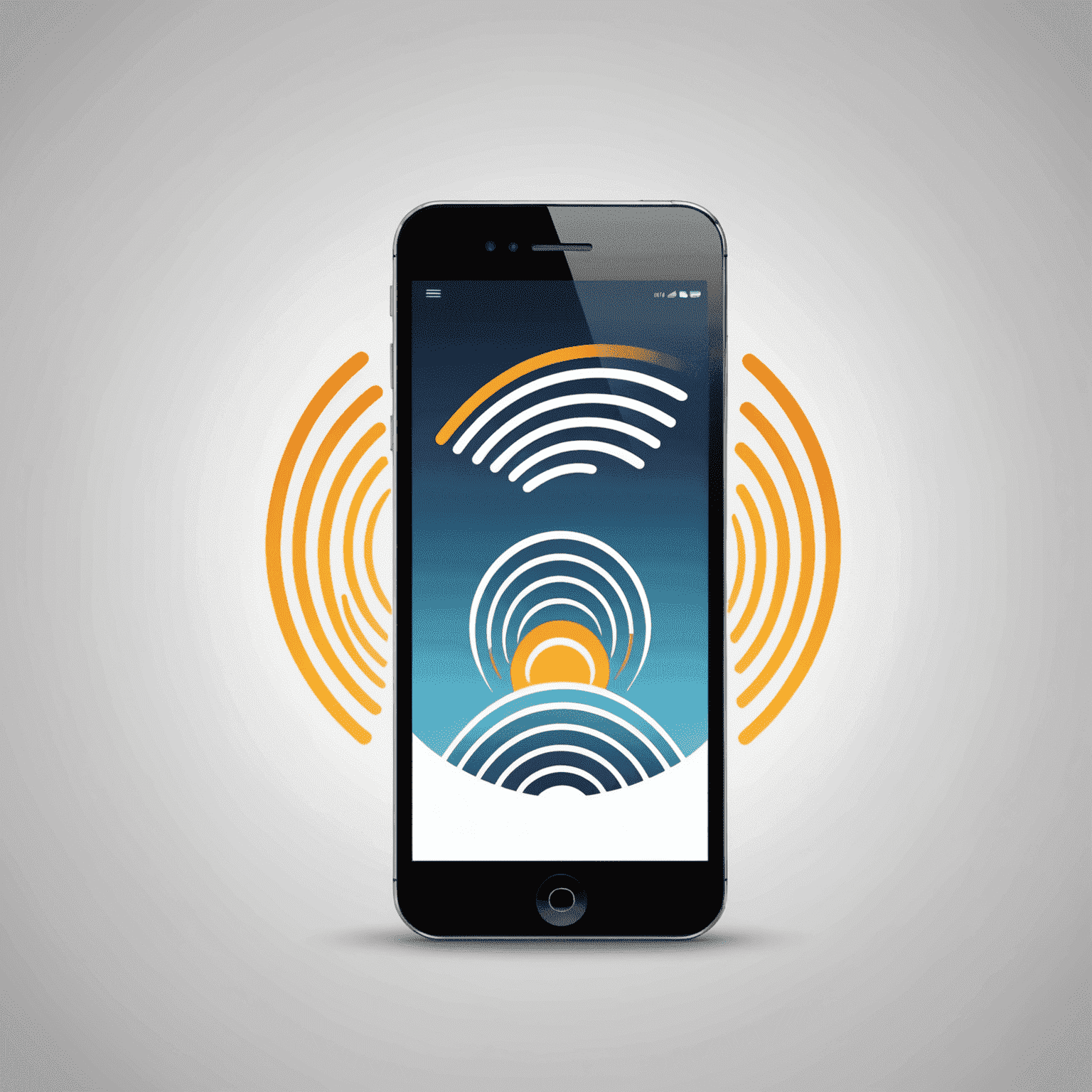 mobidupa_com logo - A stylized mobile phone with signal waves