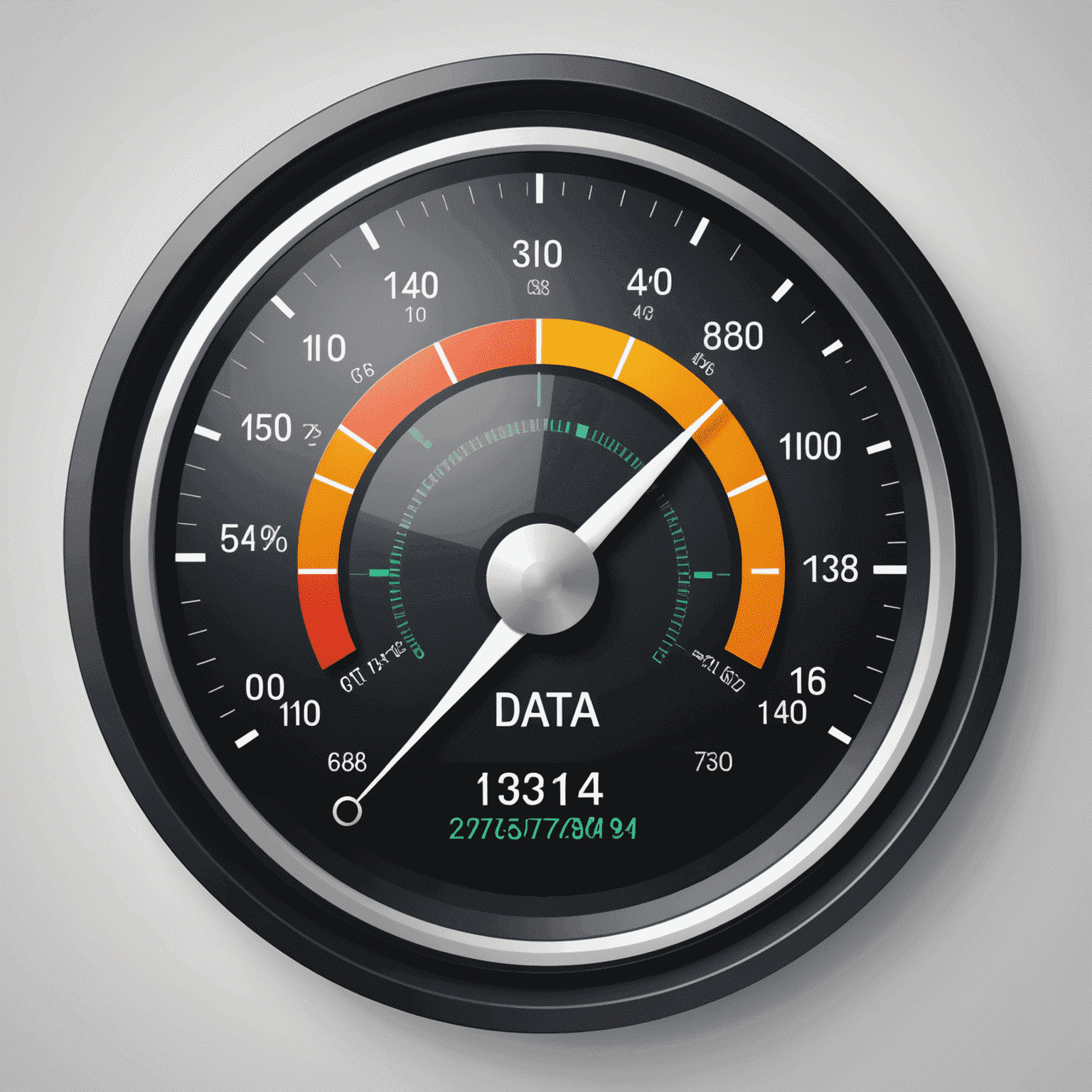 Visualization of data usage with graphs, speedometers, and mobile devices showing high-speed internet symbols