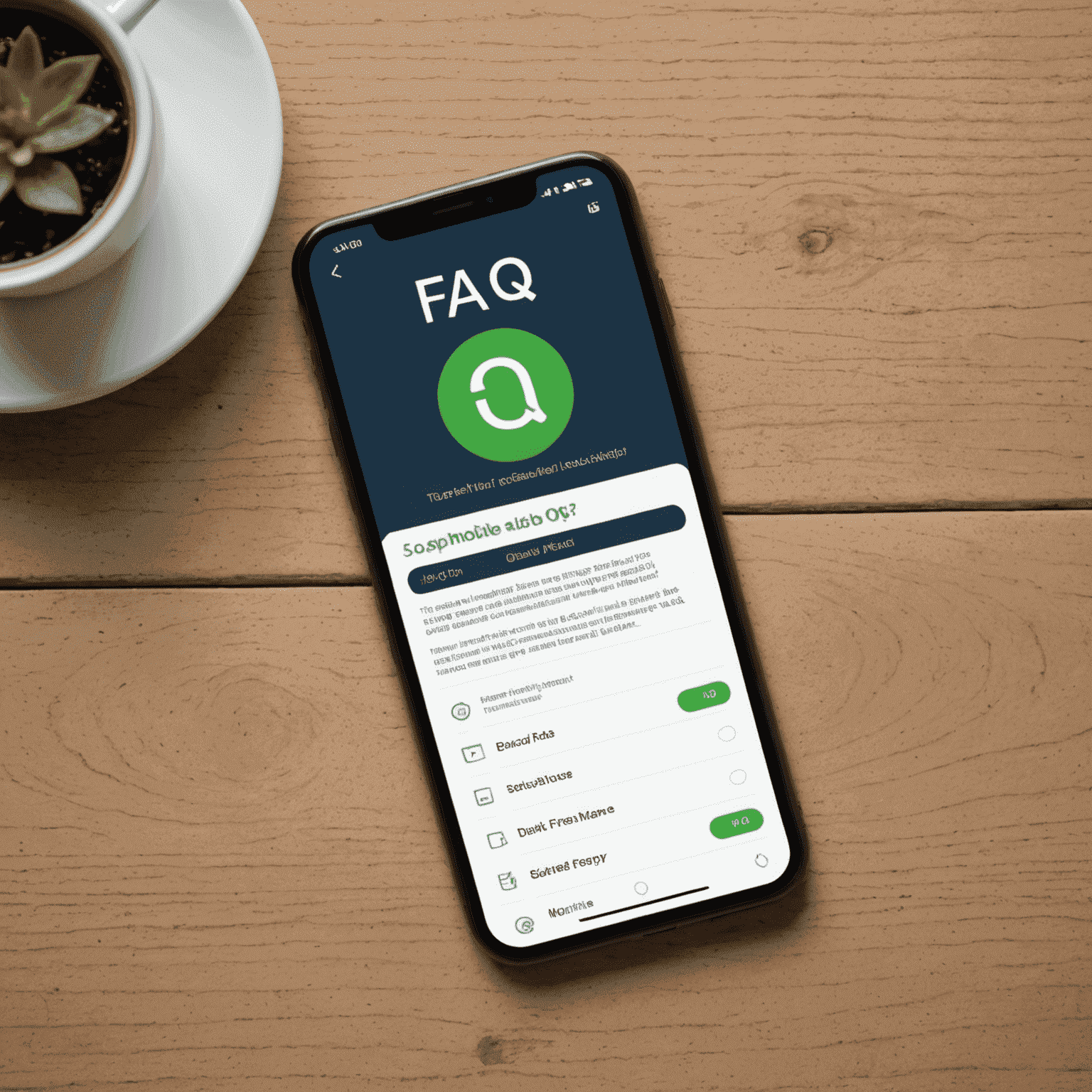A smartphone displaying a FAQ page with questions about mobile communication and du recharge options